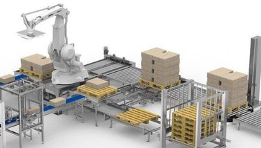 Flexible Robotic Palletizing System , Canned Food Industry Robotic Case Packer
