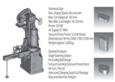 Single Seamming Station Can Seamer Machine High Precision For Meat Canning